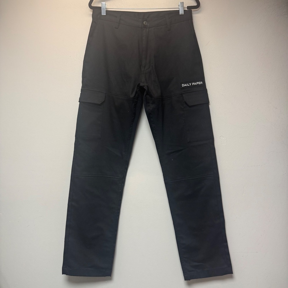 Daily Paper ECARGO Pants Mens Size M Black Excellent Slim Straigh Cargo Trousers